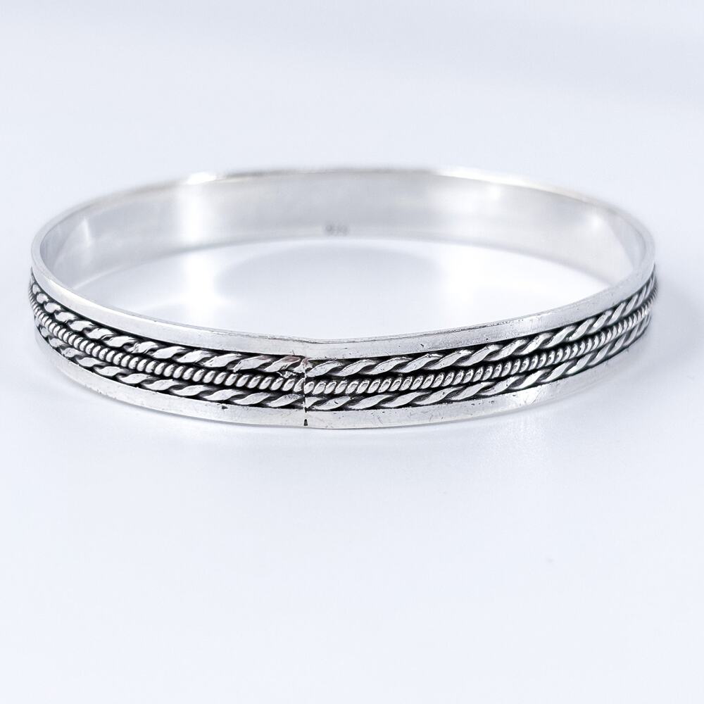 Vintage Silver Twisted Rope Bracelet